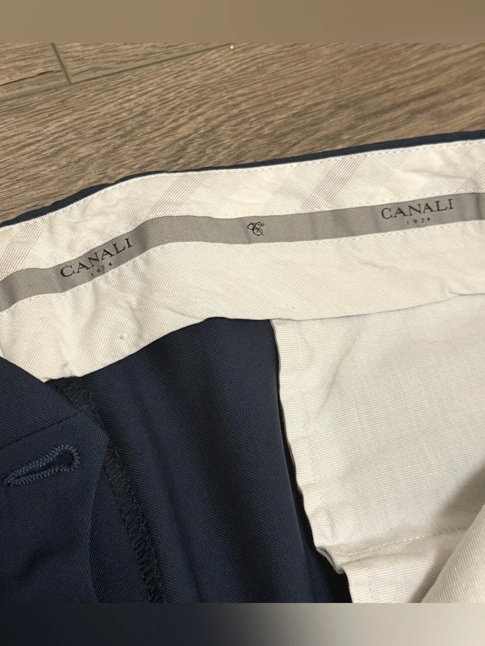 CANALI 100% Wool Pleated Cuffed Dress Pants Trousers Mens Navy Blue IT 54 US 37